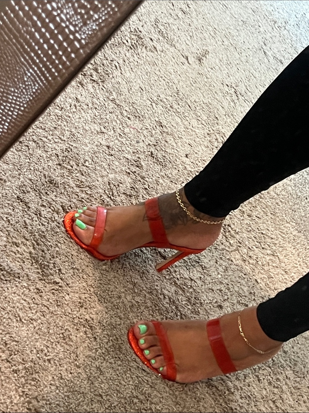 Steve Madden Orange Strappy Stiletto Sandals